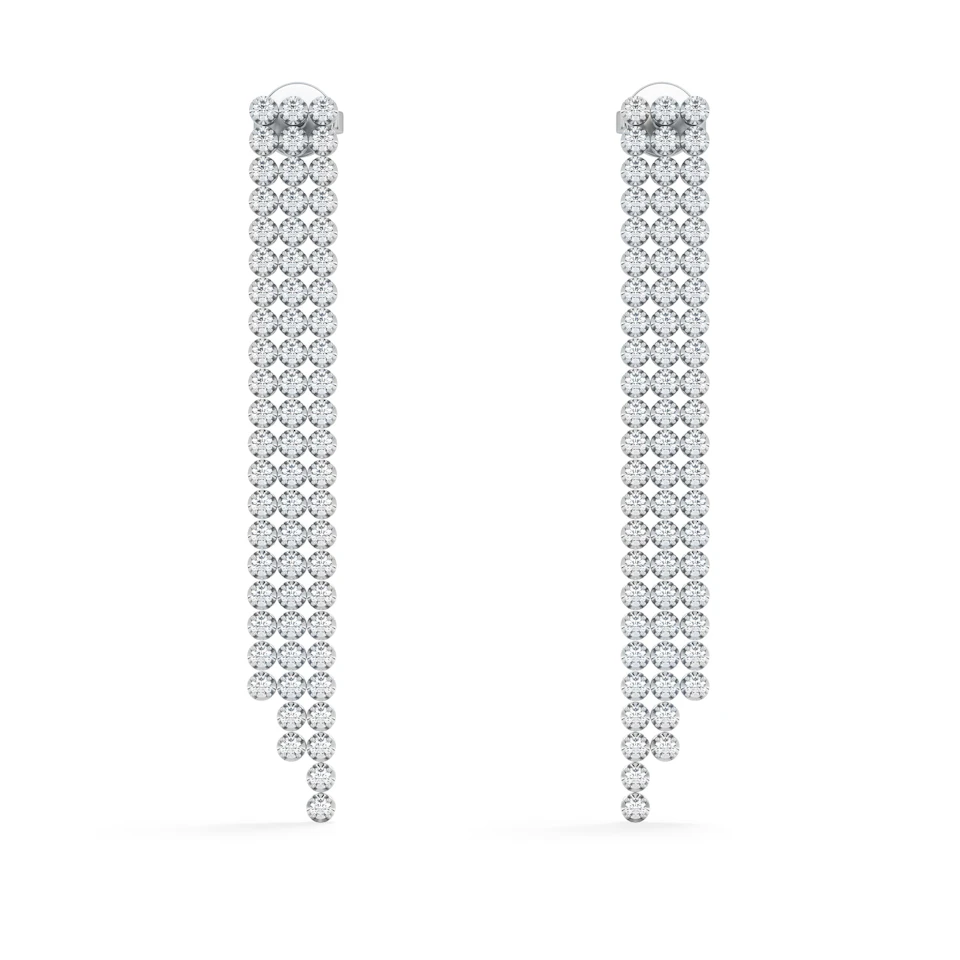 Soirée 1.75ct Round Cut Lab Diamond Drop Earrings in 18K White Gold