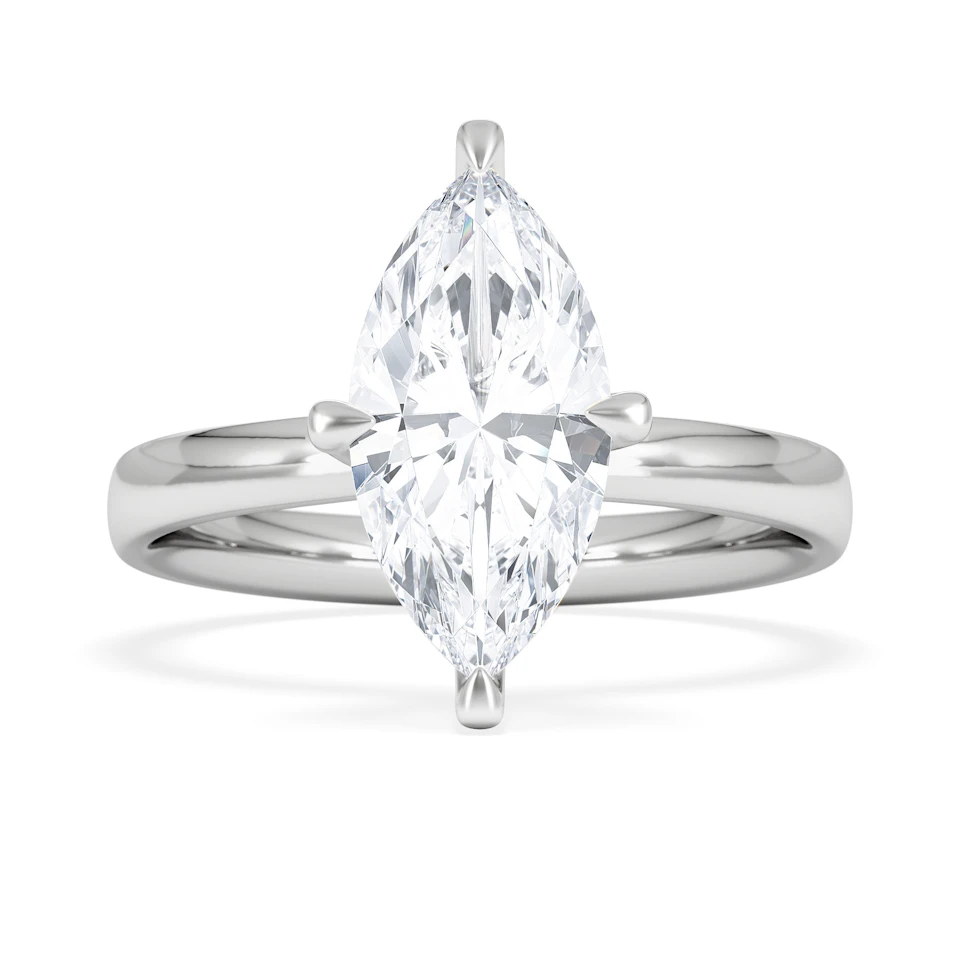 Origin Twist 2.00ct Marquise Cut Lab Diamond Solitaire Engagement Ring in 18K White Gold