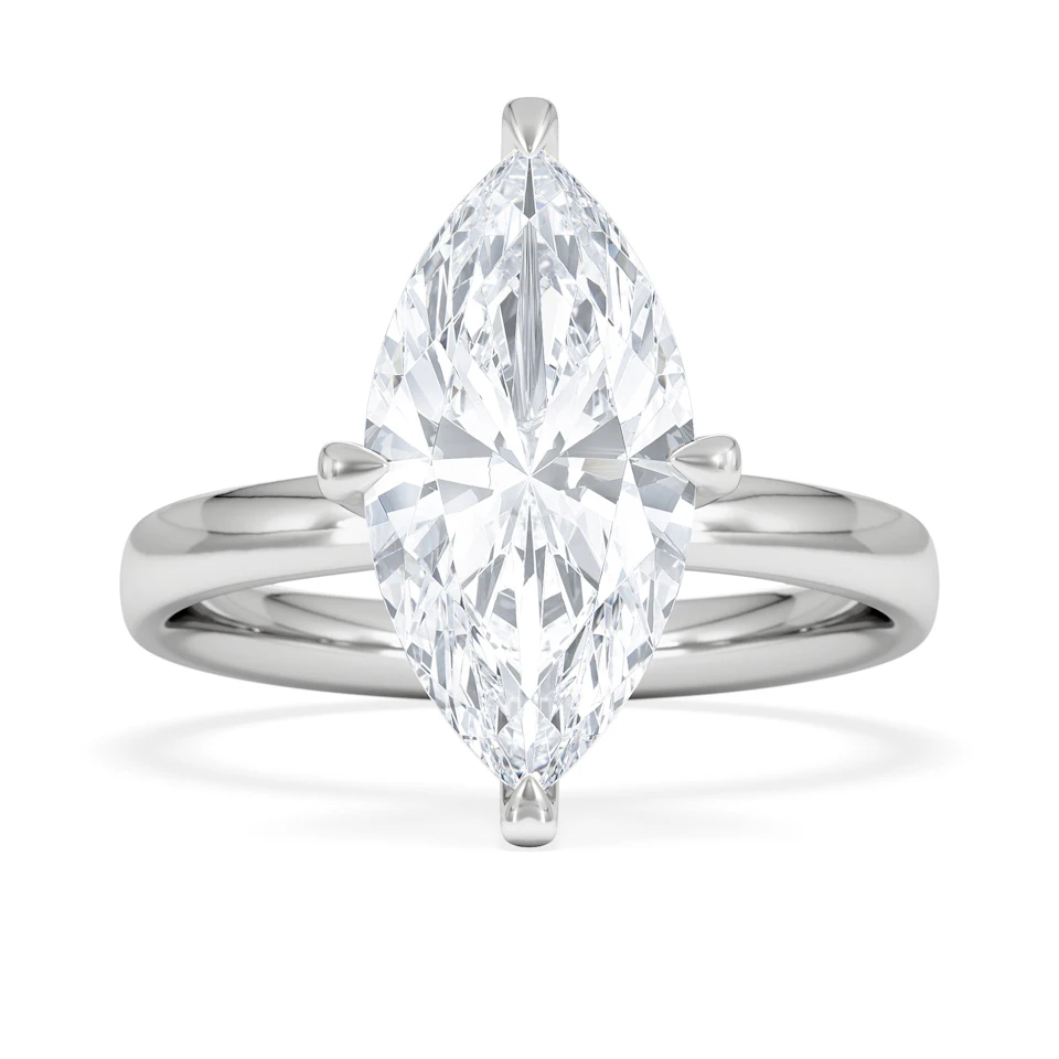 Origin Twist 3.00ct Marquise Cut Lab Diamond Solitaire Engagement Ring in 18K White Gold