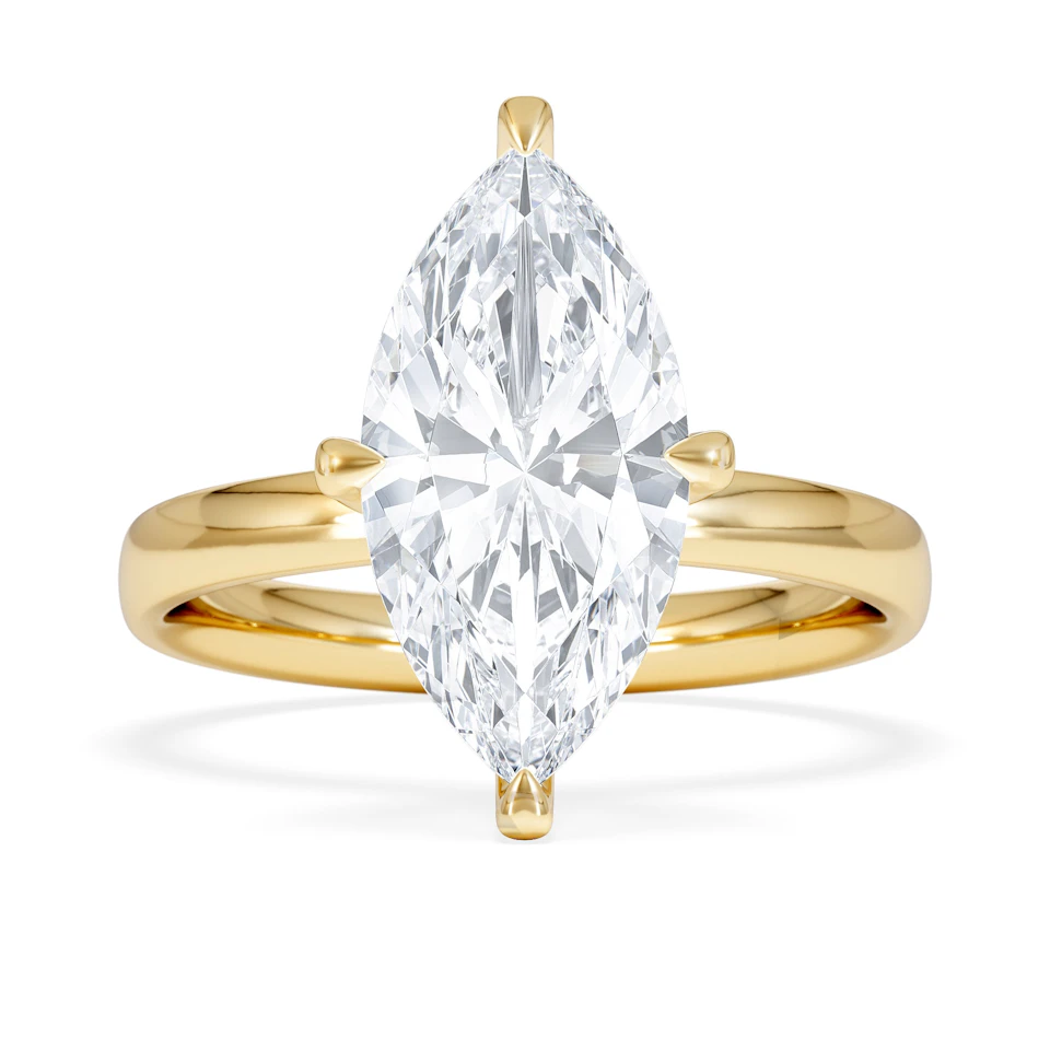 Origin Twist 3.00ct Marquise Cut Lab Diamond Solitaire Engagement Ring in 18K Yellow Gold