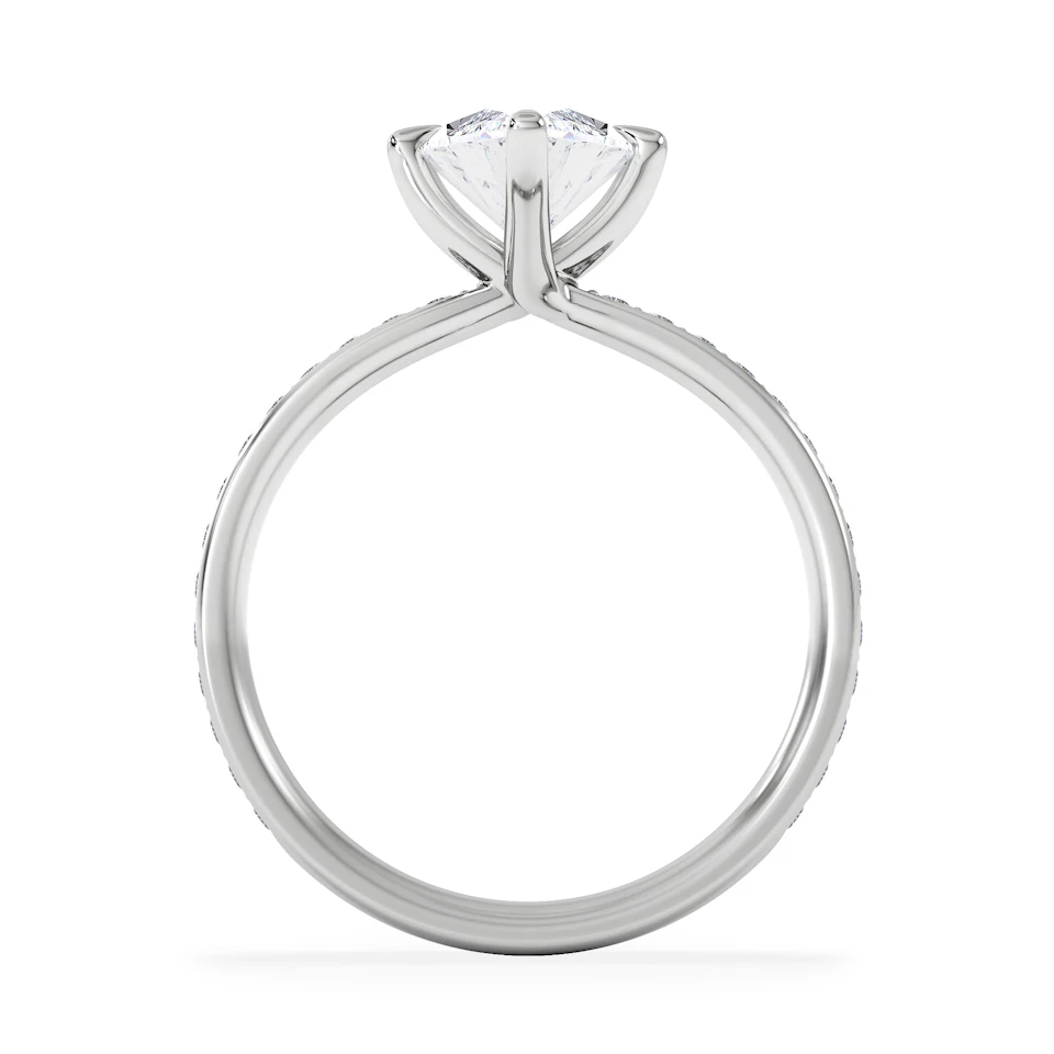 Origin Twist 2.00ct Marquise Cut Lab Diamond Solitaire Engagement Ring with Side Stones in Platinum