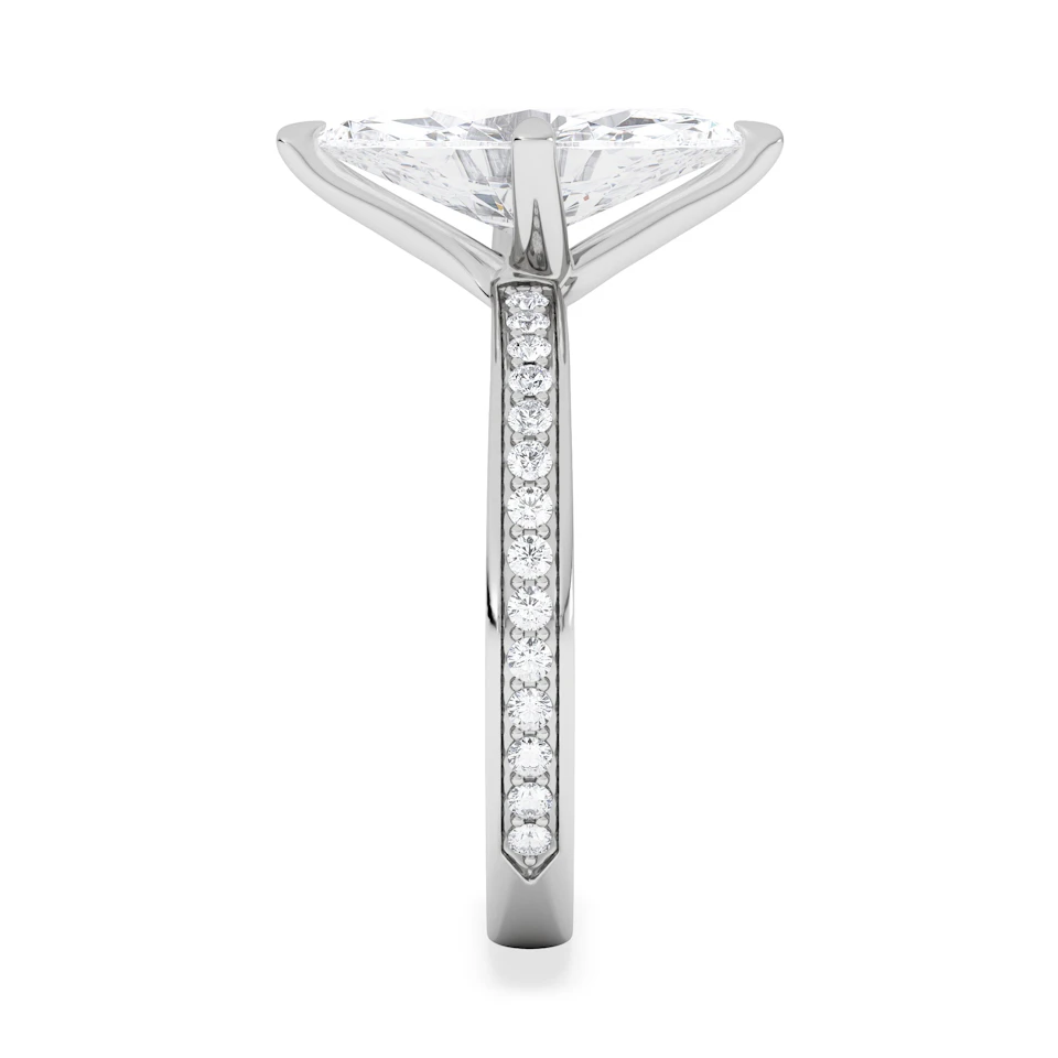 Origin Twist 2.00ct Marquise Cut Lab Diamond Solitaire Engagement Ring with Side Stones in Platinum
