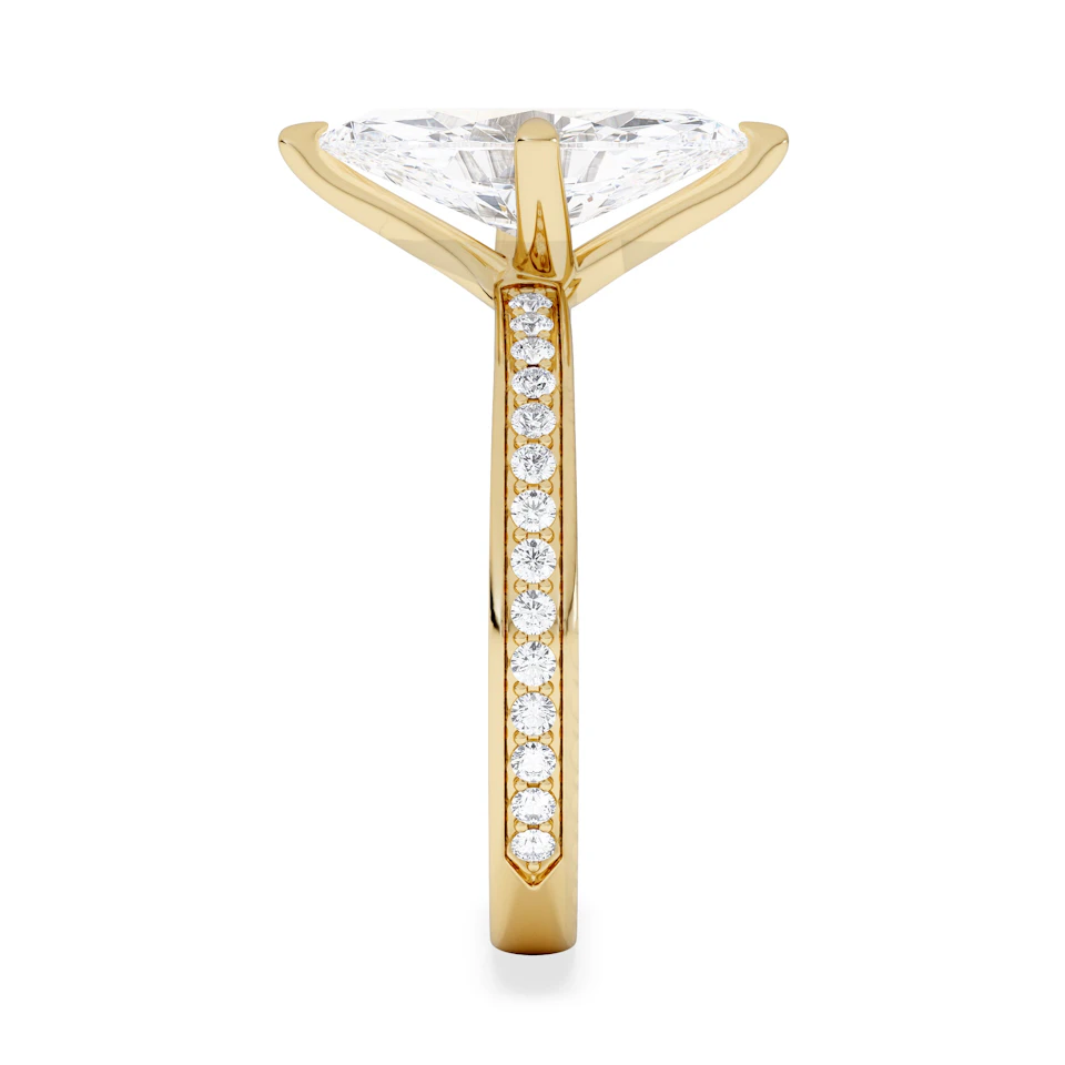 Origin Twist 2.00ct Marquise Cut Lab Diamond Solitaire Engagement Ring with Side Stones in 18K Yellow Gold