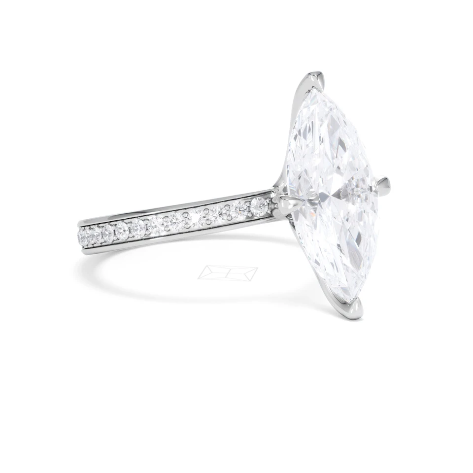 Origin Twist 3.00ct Marquise Cut Lab Diamond Solitaire Engagement Ring with Side Stones in Platinum