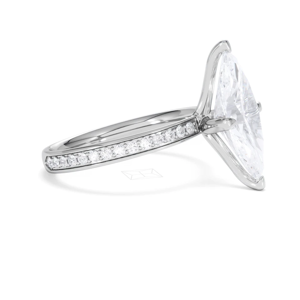 Origin Twist 3.00ct Marquise Cut Lab Diamond Solitaire Engagement Ring with Side Stones in Platinum