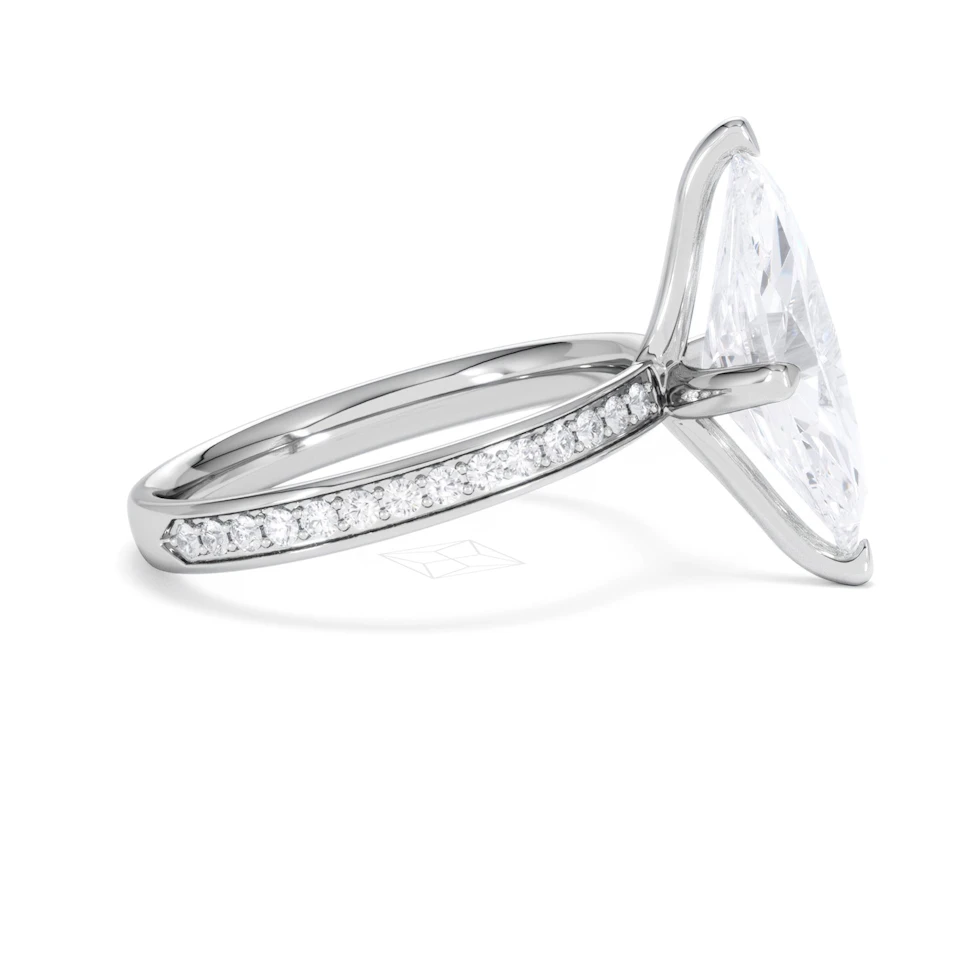 Origin Twist 3.00ct Marquise Cut Lab Diamond Solitaire Engagement Ring with Side Stones in Platinum