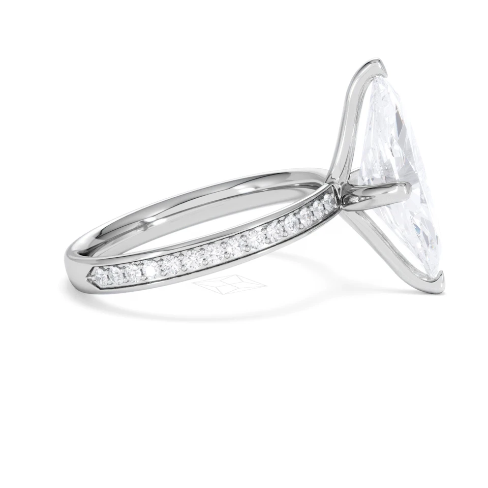 Origin Twist 3.00ct Marquise Cut Lab Diamond Solitaire Engagement Ring with Side Stones in Platinum