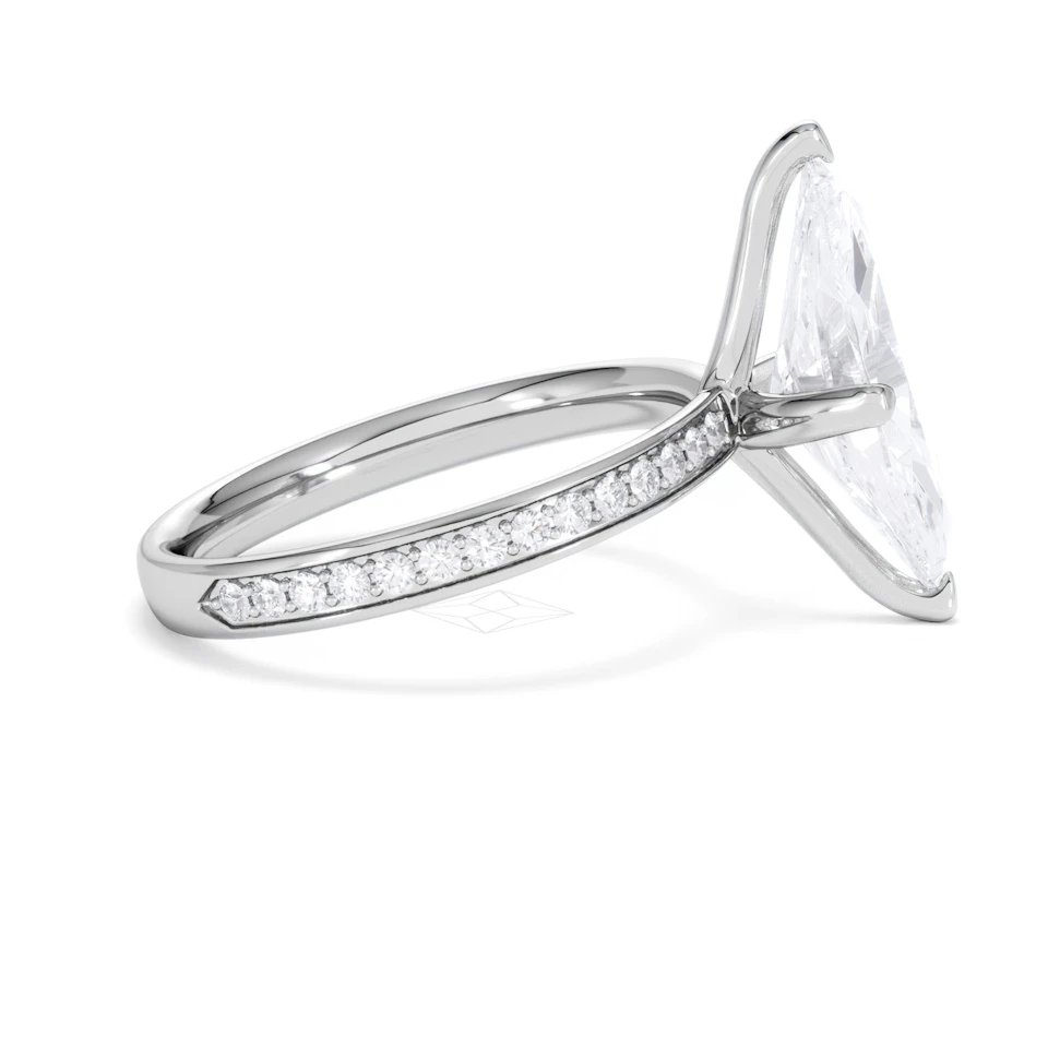 Origin Twist 3.00ct Marquise Cut Lab Diamond Solitaire Engagement Ring with Side Stones in Platinum