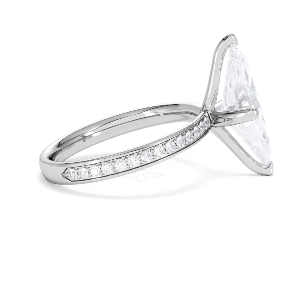 Origin Twist 3.00ct Marquise Cut Lab Diamond Solitaire Engagement Ring with Side Stones in Platinum