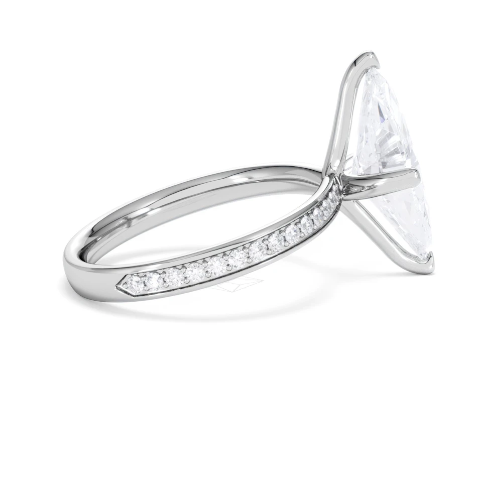Origin Twist 3.00ct Marquise Cut Lab Diamond Solitaire Engagement Ring with Side Stones in Platinum