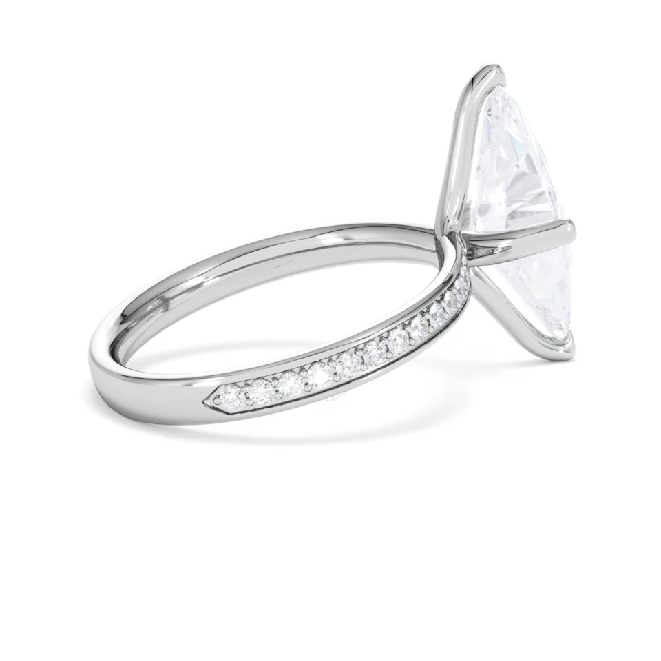 Origin Twist 3.00ct Marquise Cut Lab Diamond Solitaire Engagement Ring with Side Stones in Platinum