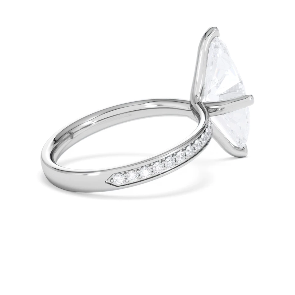 Origin Twist 3.00ct Marquise Cut Lab Diamond Solitaire Engagement Ring with Side Stones in Platinum