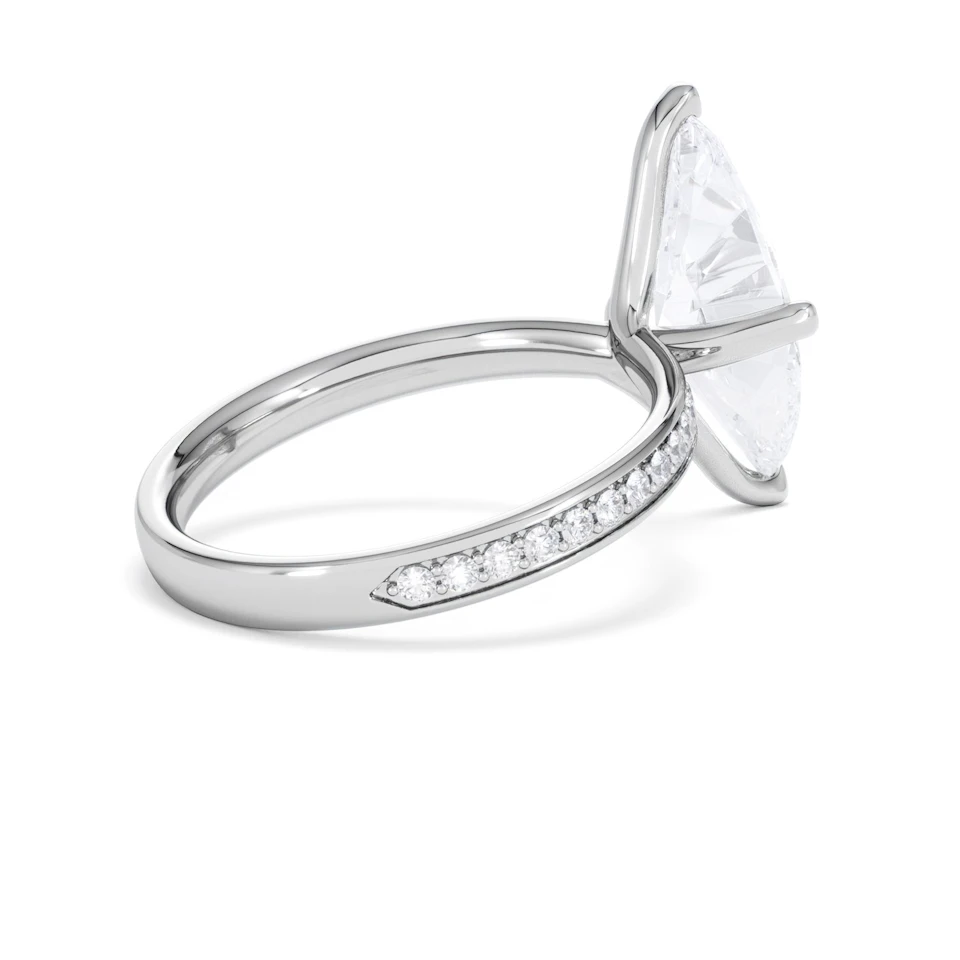 Origin Twist 3.00ct Marquise Cut Lab Diamond Solitaire Engagement Ring with Side Stones in Platinum