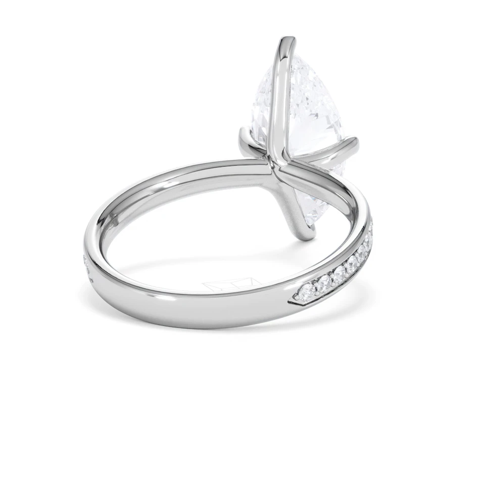 Origin Twist 3.00ct Marquise Cut Lab Diamond Solitaire Engagement Ring with Side Stones in Platinum