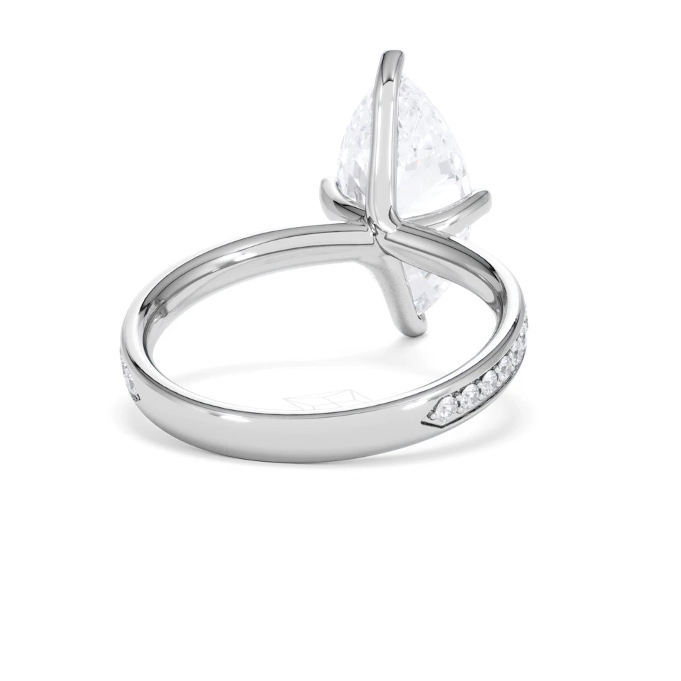 Origin Twist 3.00ct Marquise Cut Lab Diamond Solitaire Engagement Ring with Side Stones in Platinum