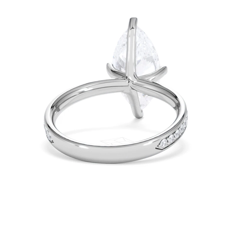 Origin Twist 3.00ct Marquise Cut Lab Diamond Solitaire Engagement Ring with Side Stones in Platinum