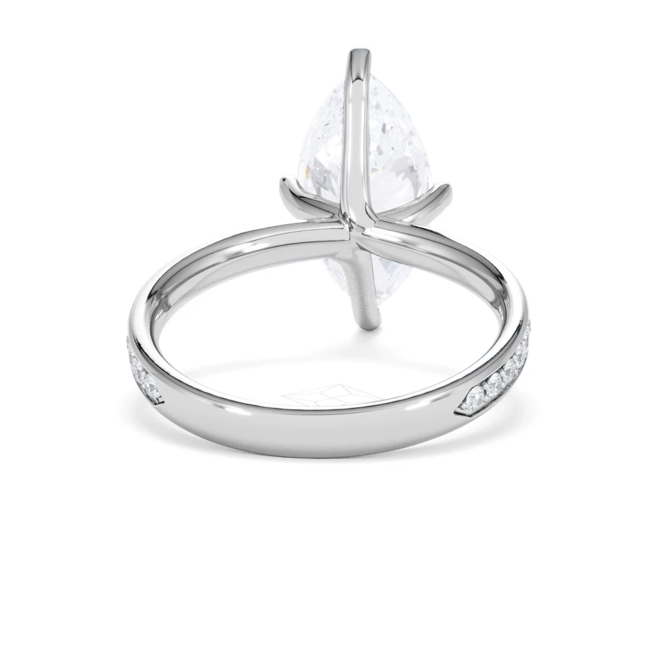 Origin Twist 3.00ct Marquise Cut Lab Diamond Solitaire Engagement Ring with Side Stones in Platinum