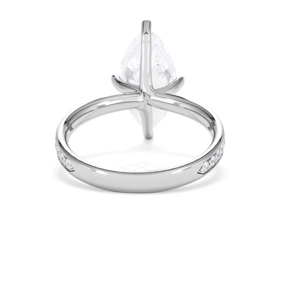 Origin Twist 3.00ct Marquise Cut Lab Diamond Solitaire Engagement Ring with Side Stones in Platinum