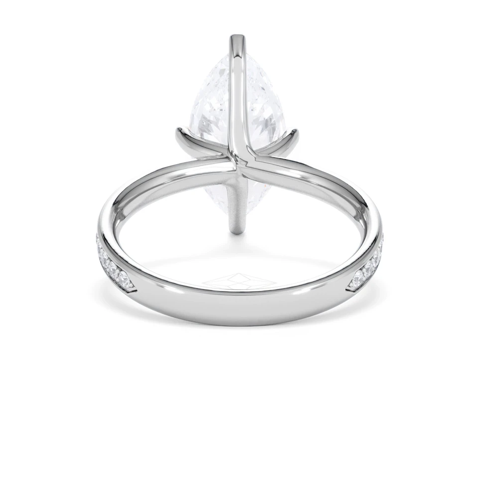 Origin Twist 3.00ct Marquise Cut Lab Diamond Solitaire Engagement Ring with Side Stones in Platinum
