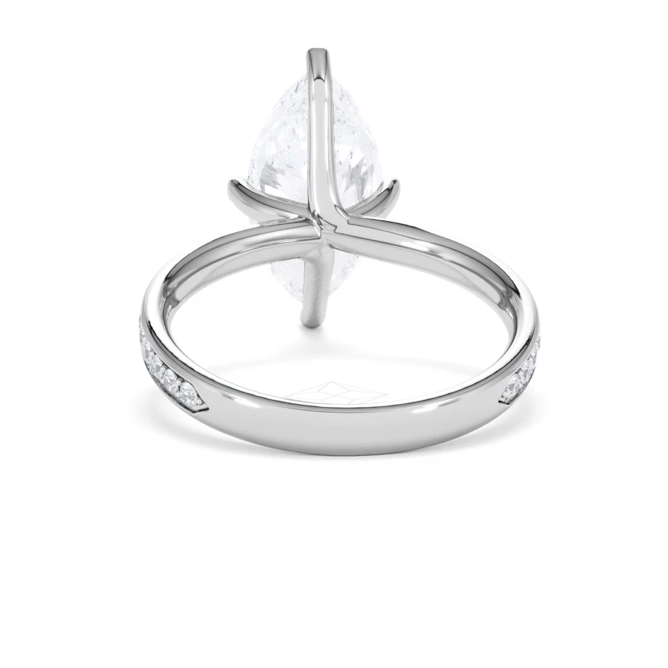 Origin Twist 3.00ct Marquise Cut Lab Diamond Solitaire Engagement Ring with Side Stones in Platinum