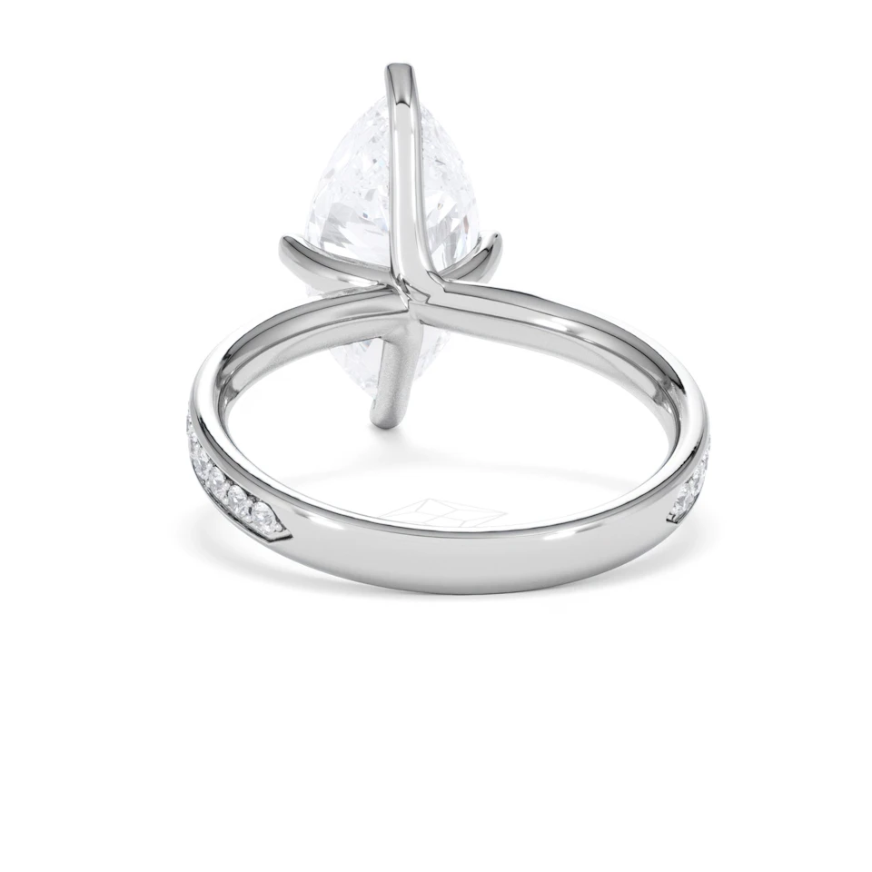 Origin Twist 3.00ct Marquise Cut Lab Diamond Solitaire Engagement Ring with Side Stones in Platinum