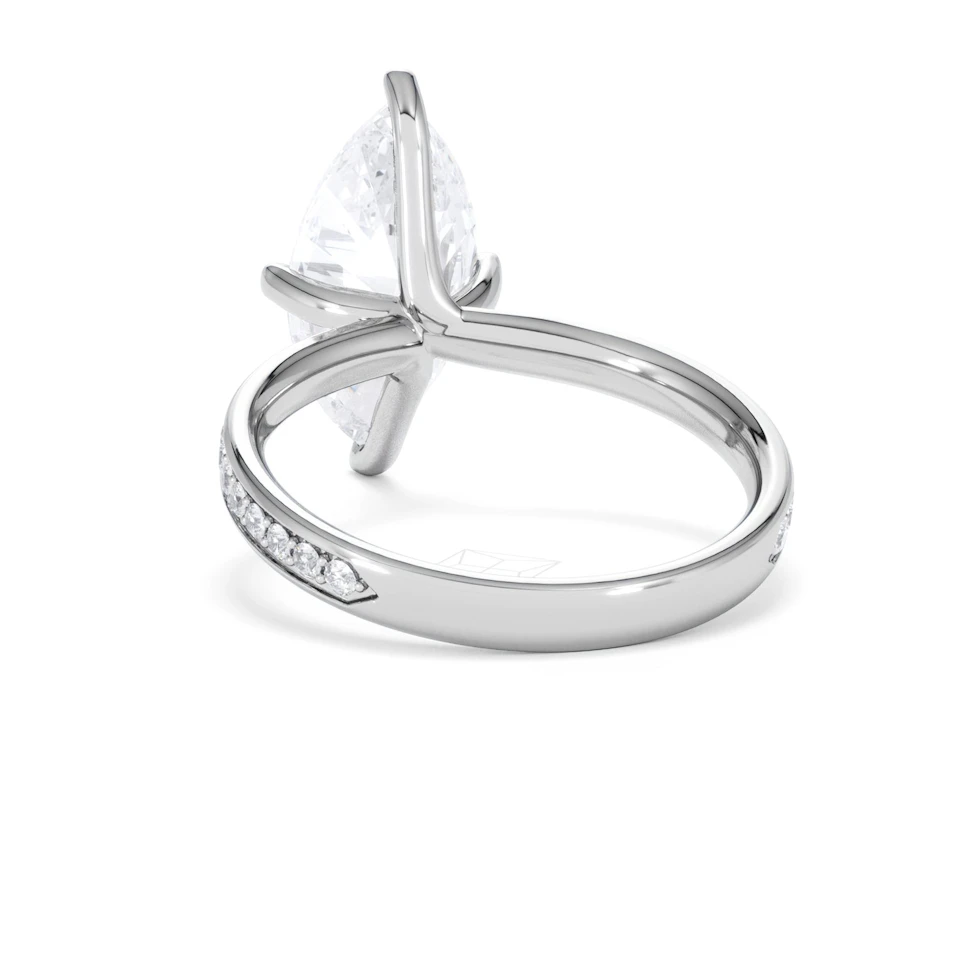 Origin Twist 3.00ct Marquise Cut Lab Diamond Solitaire Engagement Ring with Side Stones in Platinum