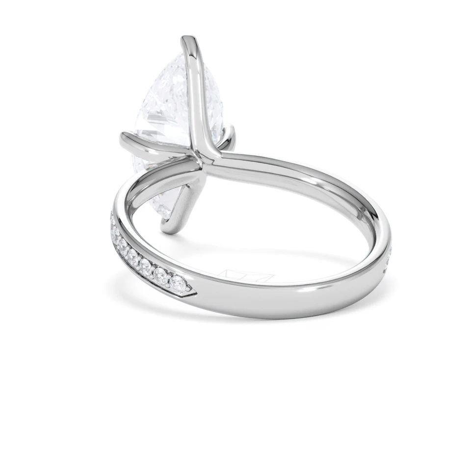Origin Twist 3.00ct Marquise Cut Lab Diamond Solitaire Engagement Ring with Side Stones in Platinum