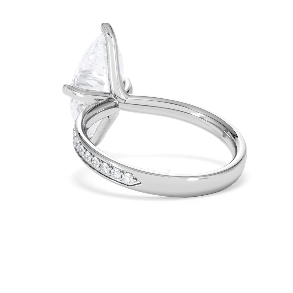 Origin Twist 3.00ct Marquise Cut Lab Diamond Solitaire Engagement Ring with Side Stones in Platinum