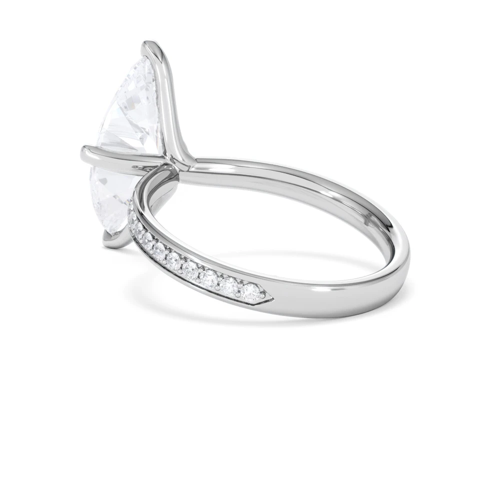 Origin Twist 3.00ct Marquise Cut Lab Diamond Solitaire Engagement Ring with Side Stones in Platinum