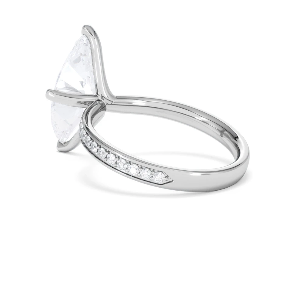 Origin Twist 3.00ct Marquise Cut Lab Diamond Solitaire Engagement Ring with Side Stones in Platinum