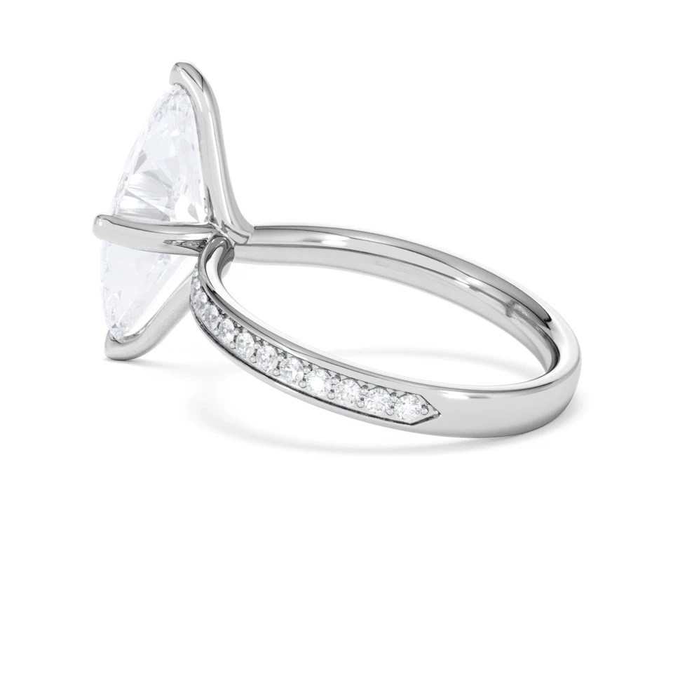 Origin Twist 3.00ct Marquise Cut Lab Diamond Solitaire Engagement Ring with Side Stones in Platinum