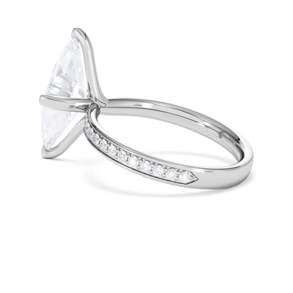 Origin Twist 3.00ct Marquise Cut Lab Diamond Solitaire Engagement Ring with Side Stones in Platinum