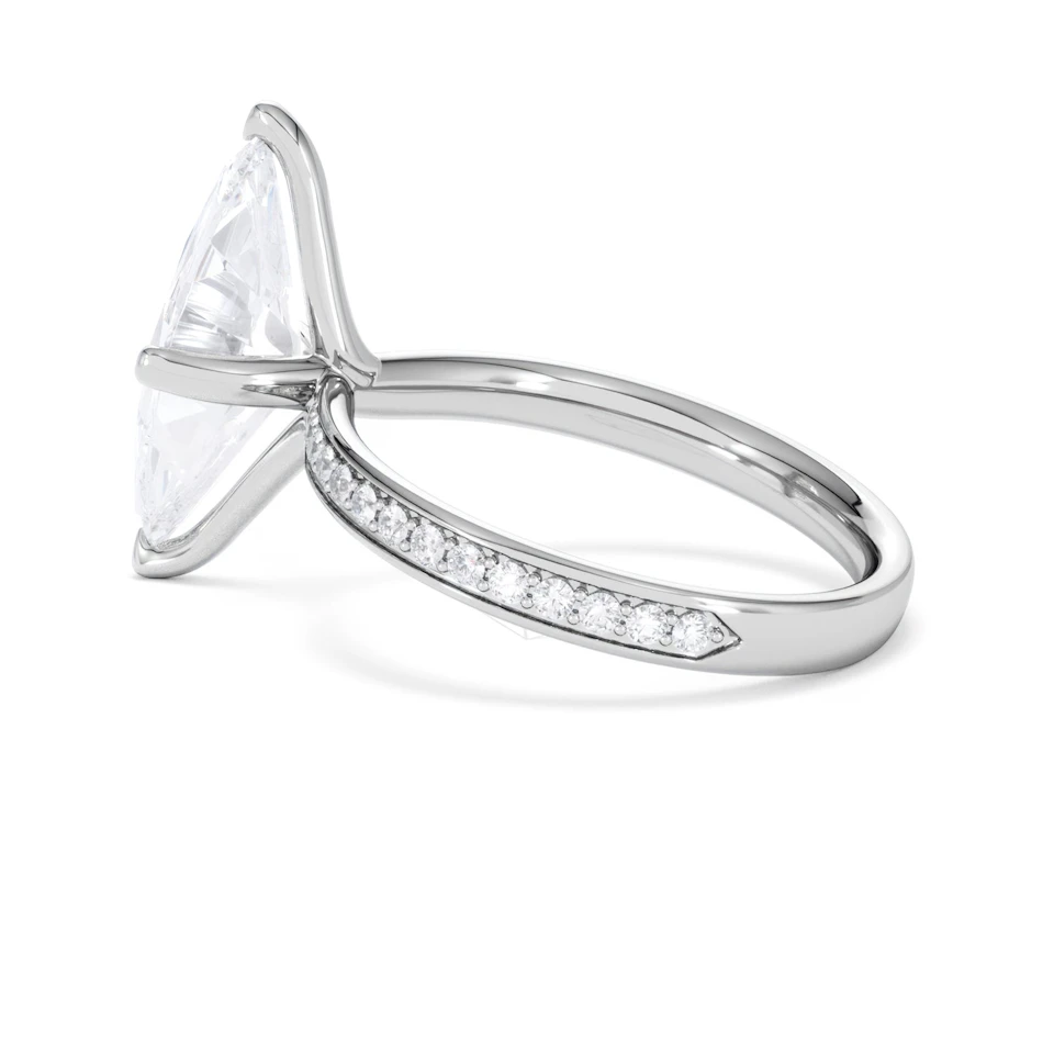 Origin Twist 3.00ct Marquise Cut Lab Diamond Solitaire Engagement Ring with Side Stones in Platinum