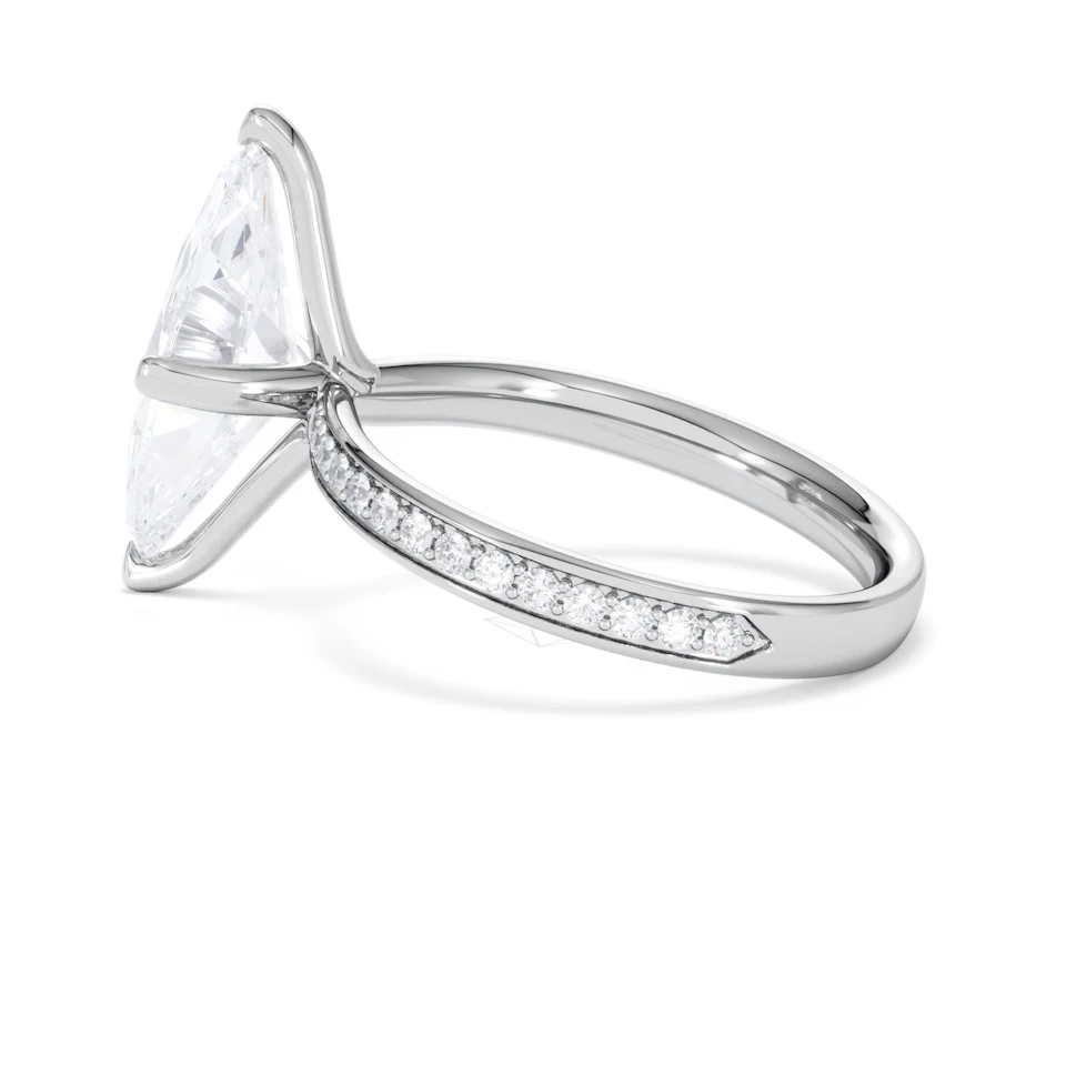 Origin Twist 3.00ct Marquise Cut Lab Diamond Solitaire Engagement Ring with Side Stones in Platinum