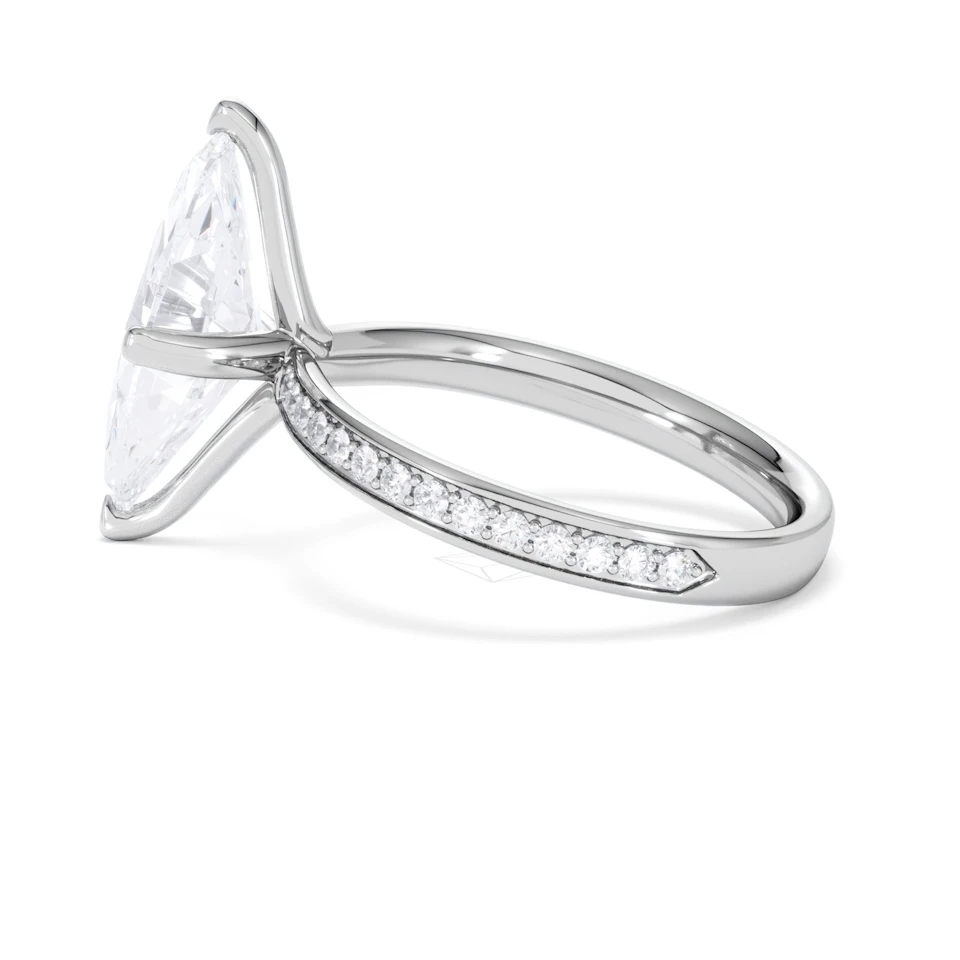 Origin Twist 3.00ct Marquise Cut Lab Diamond Solitaire Engagement Ring with Side Stones in Platinum