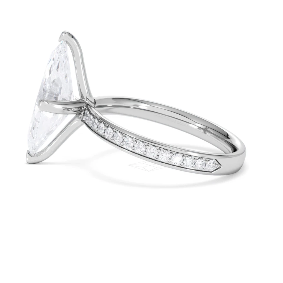 Origin Twist 3.00ct Marquise Cut Lab Diamond Solitaire Engagement Ring with Side Stones in Platinum