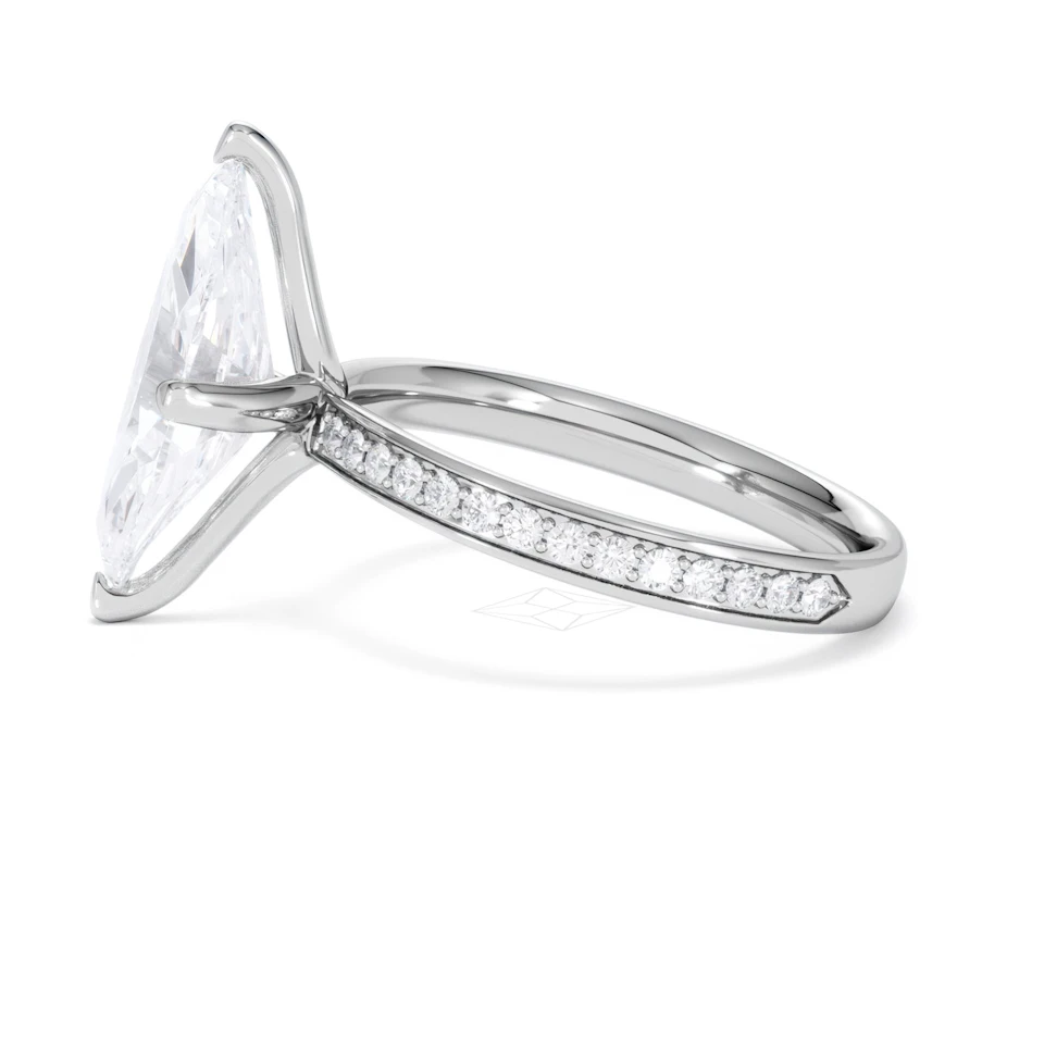 Origin Twist 3.00ct Marquise Cut Lab Diamond Solitaire Engagement Ring with Side Stones in Platinum