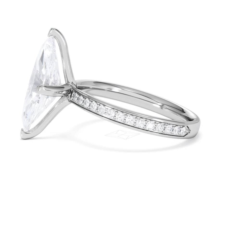 Origin Twist 3.00ct Marquise Cut Lab Diamond Solitaire Engagement Ring with Side Stones in Platinum