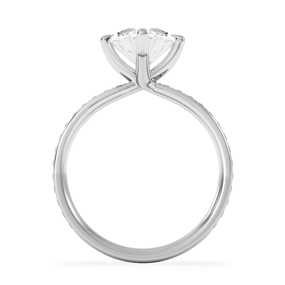 Origin Twist 3.00ct Marquise Cut Lab Diamond Solitaire Engagement Ring with Side Stones in 18K White Gold