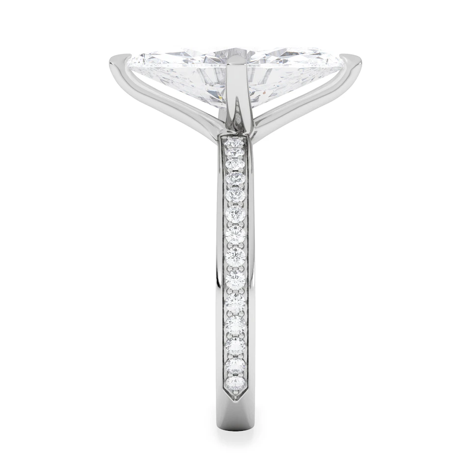 Origin Twist 3.00ct Marquise Cut Lab Diamond Solitaire Engagement Ring with Side Stones in Platinum