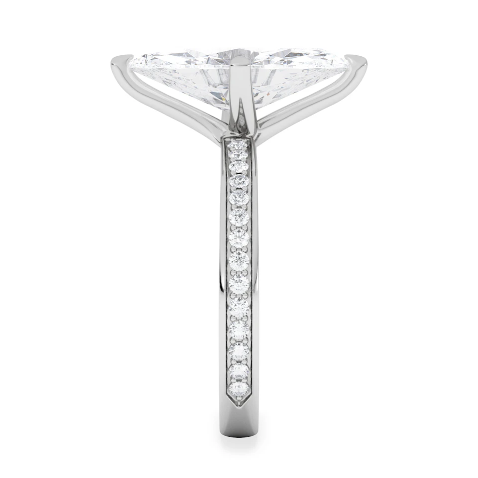 Origin Twist 3.00ct Marquise Cut Lab Diamond Solitaire Engagement Ring with Side Stones in 18K White Gold