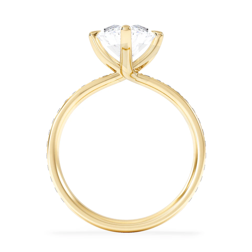 Origin Twist 3.00ct Marquise Cut Lab Diamond Solitaire Engagement Ring with Side Stones in 18K Yellow Gold