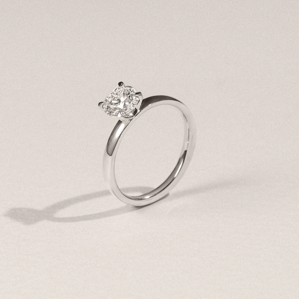 Origin 1.00ct Round Cut Lab Diamond Solitaire Engagement Ring in Platinum