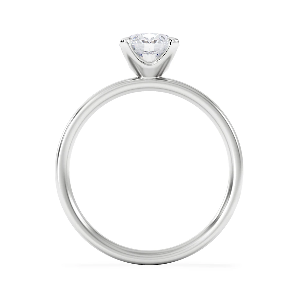 Origin 1.00ct Round Cut Lab Diamond Solitaire Engagement Ring in 18K White Gold