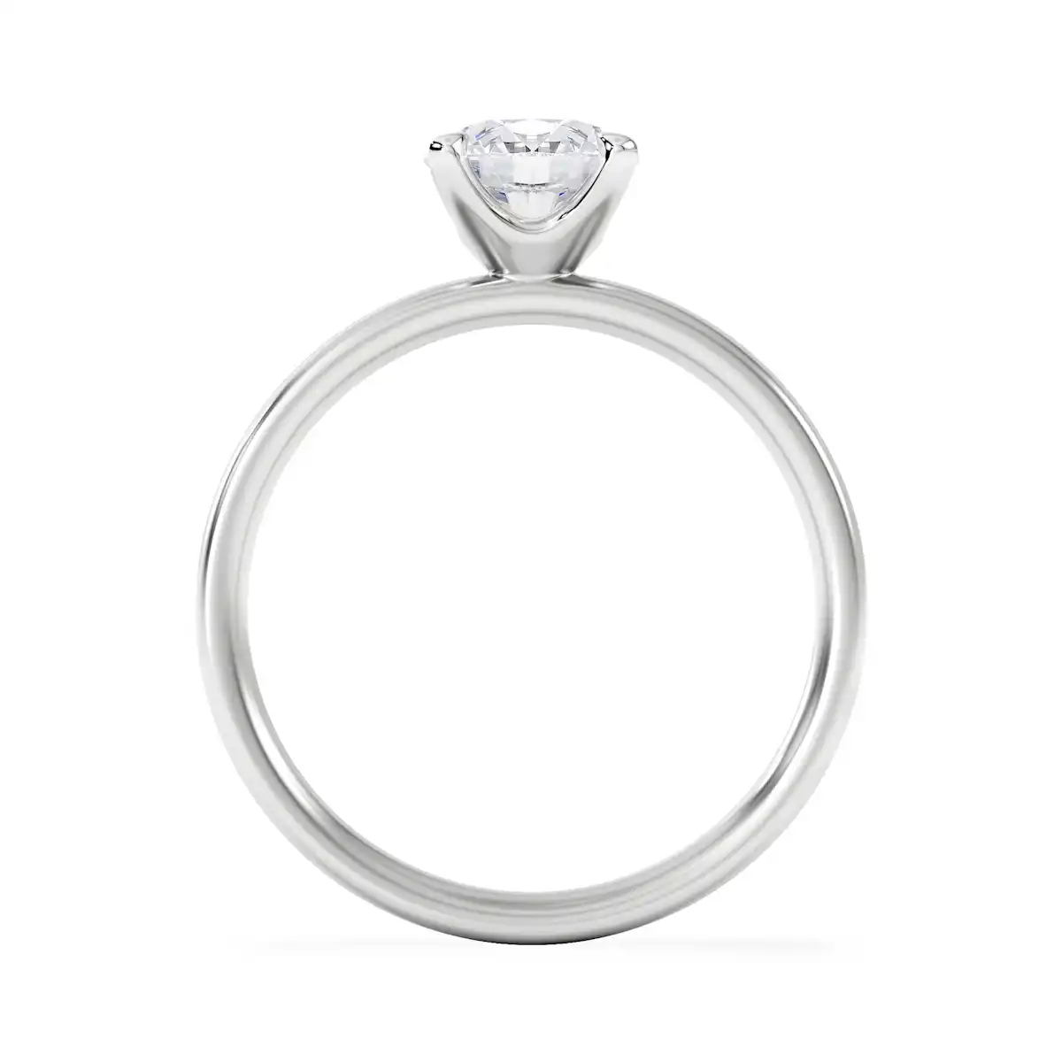Origin 1.00ct Round Cut Lab Diamond Solitaire Engagement Ring in 18K White Gold
