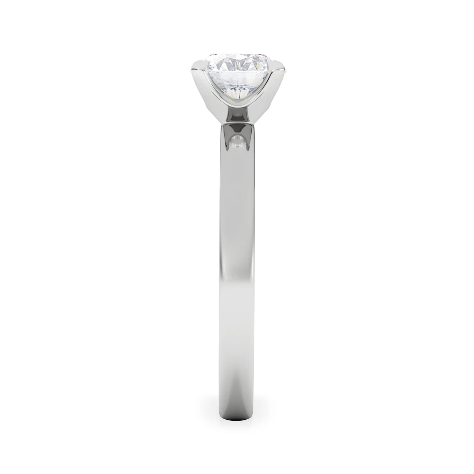 Origin 1.00ct Round Cut Lab Diamond Solitaire Engagement Ring in 18K White Gold