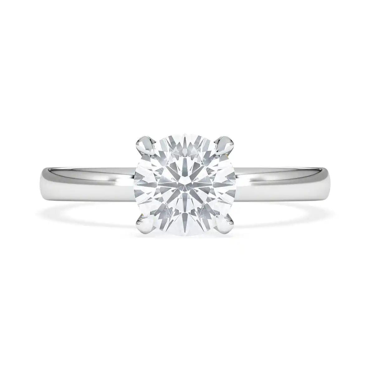 Origin 1.00ct Round Cut Lab Diamond Solitaire Engagement Ring in 18K White Gold