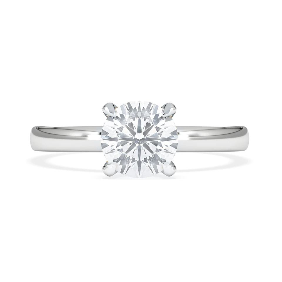 Origin 1.00ct Round Cut Lab Diamond Solitaire Engagement Ring in Platinum