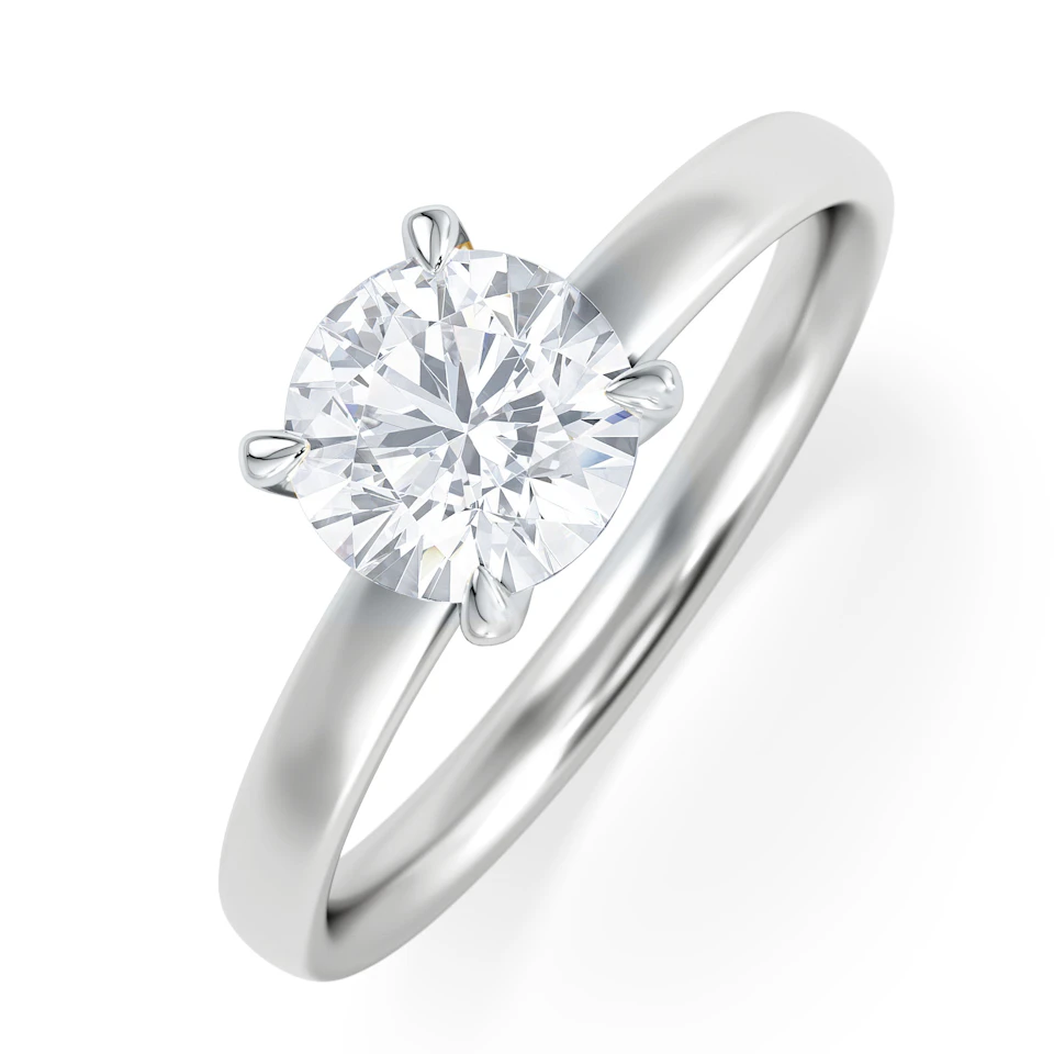 Origin 1.00ct Round Cut Lab Diamond Solitaire Engagement Ring in Platinum