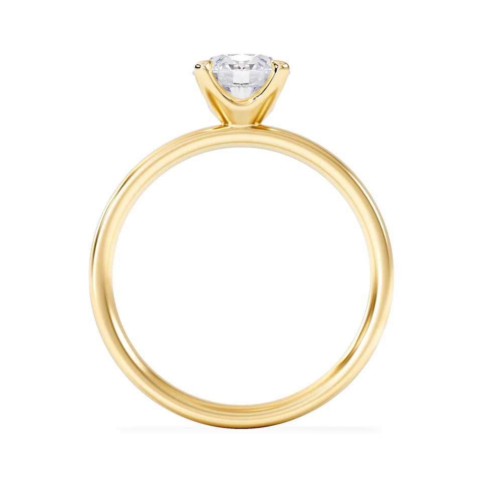 Origin 1.00ct Round Cut Lab Diamond Solitaire Engagement Ring in 18K Yellow Gold